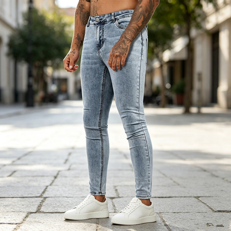 Herren Slim-Fit Denimhose Drune