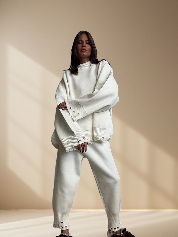 Damen Strickanzug mit oversized Schnitt und modischen Details Drune