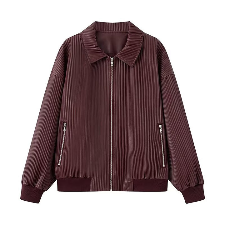Damen modische Steppjacke mit schickem Rippenmuster Drune