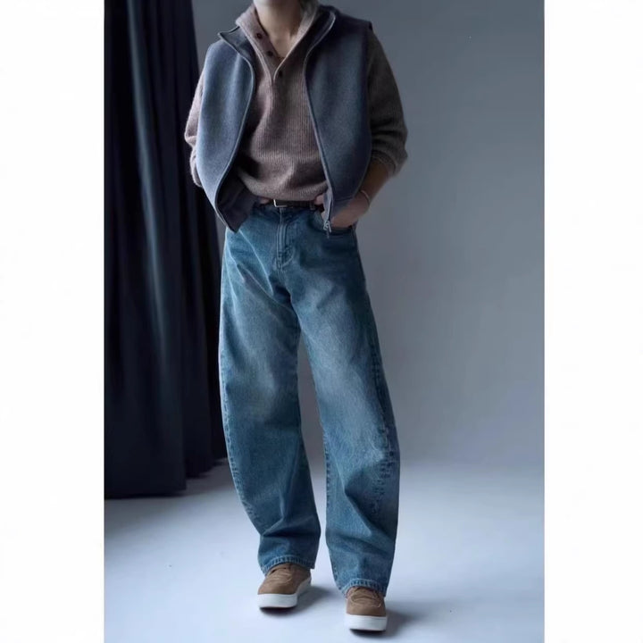 Herren Trendige Weitgeschnittene Denim-Jeans Drune