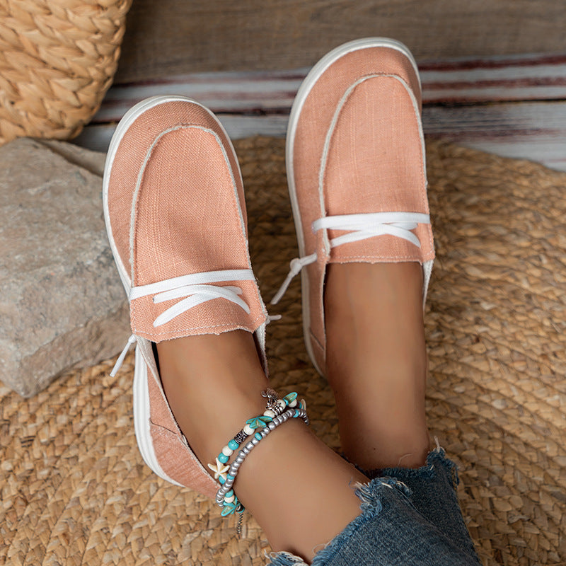 Damen  lässige Leinen-Slipper mit gepolstertem Memory-Fußbett und rutschfester Flexsohle Drune
