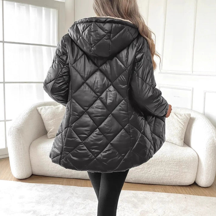 Damen Steppjacke mit Teddyfutter und Kapuze Drune