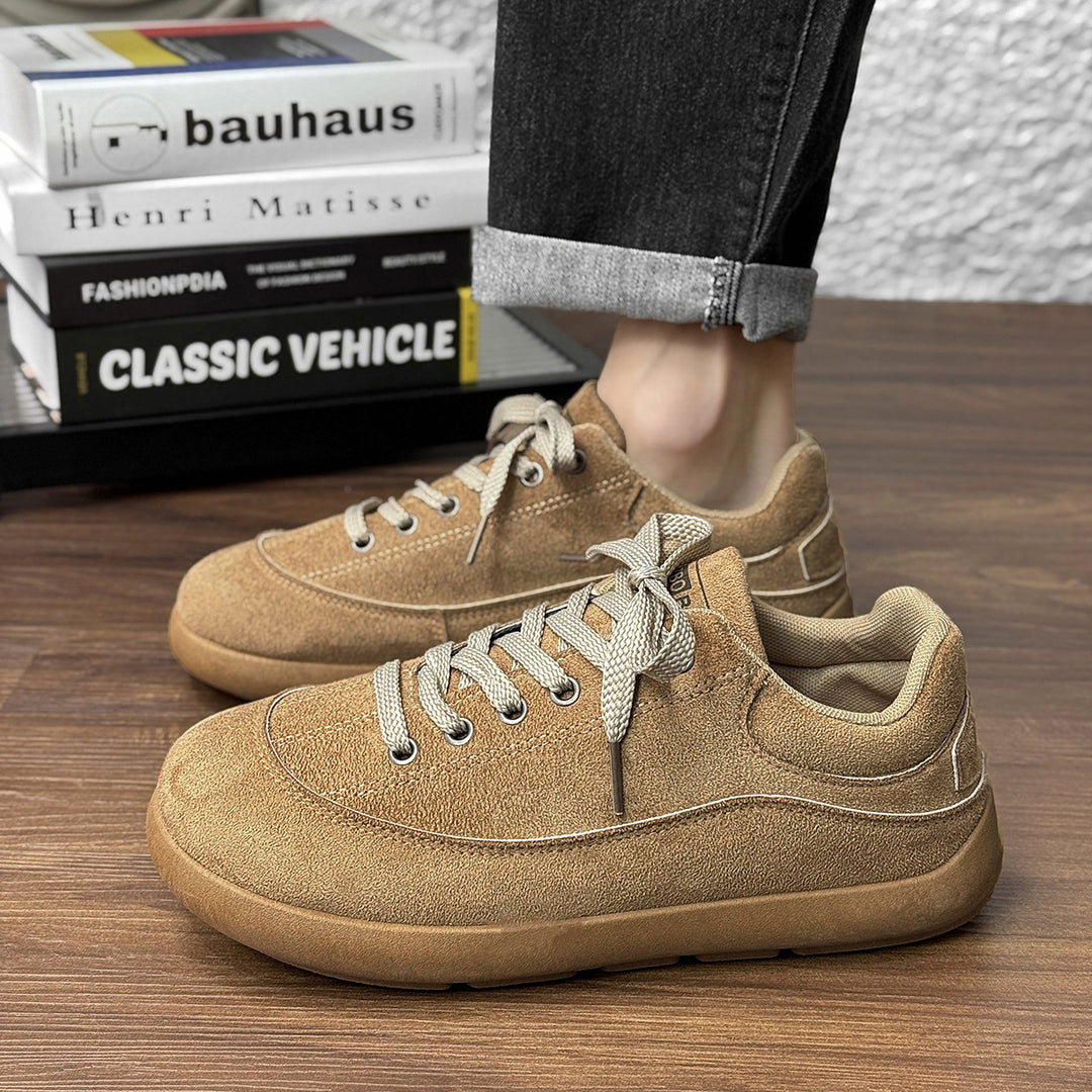 Herren Wildleder Low-Top Freizeit-Sneaker mit gepolstertem Kragen Drune