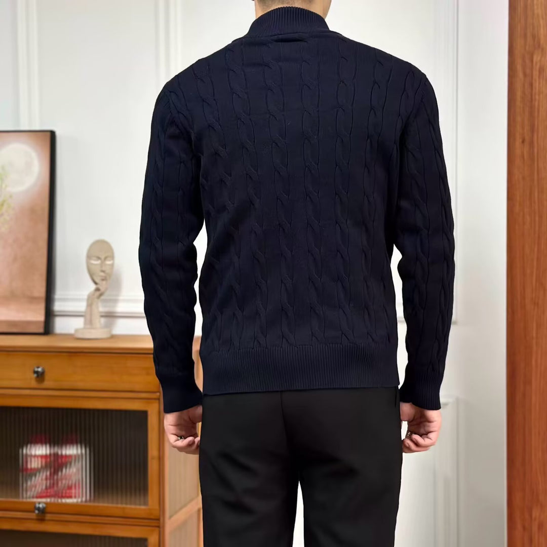 Herren Hochwertiger Strickpullover mit Reißverschluss Drune