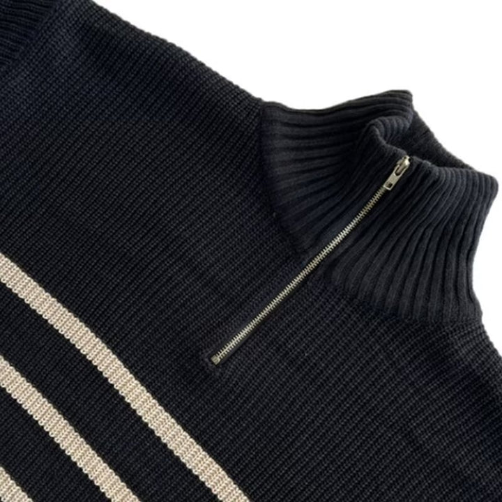 Herren Gemütlicher Grobstrickpullover mit halbhohem Kragen Drune