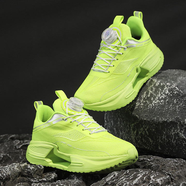 Damen Sportliche Mesh-Laufsneaker mit Drehverschluss und gedämpfter Plateausohle Drune