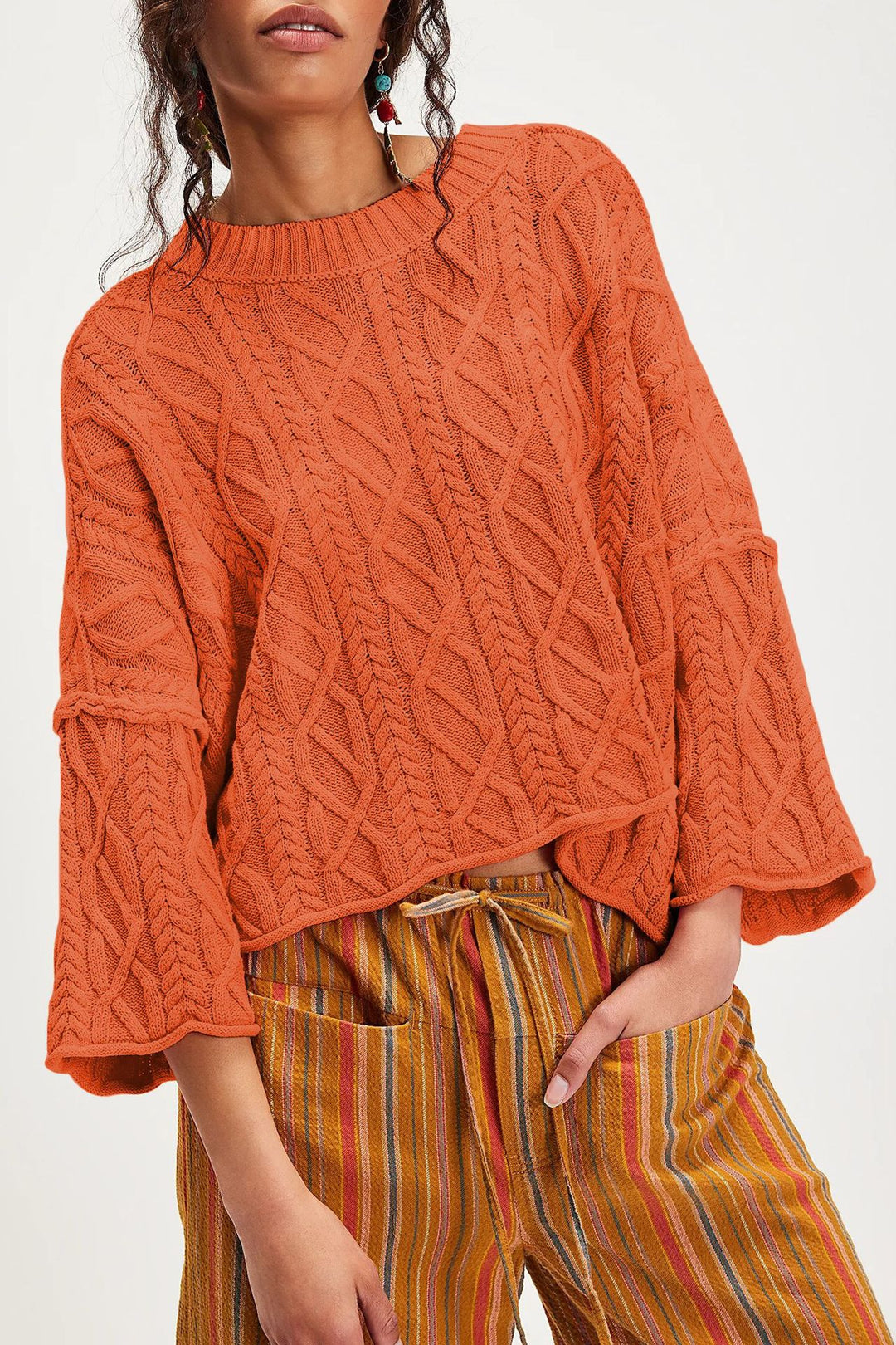Damen lässiger Strickpullover Drune
