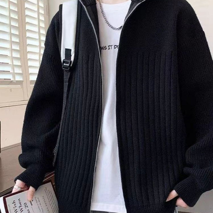 Herren Strickjacke mit modernem Schnitt und einzigartiger Rippenstruktur Drune