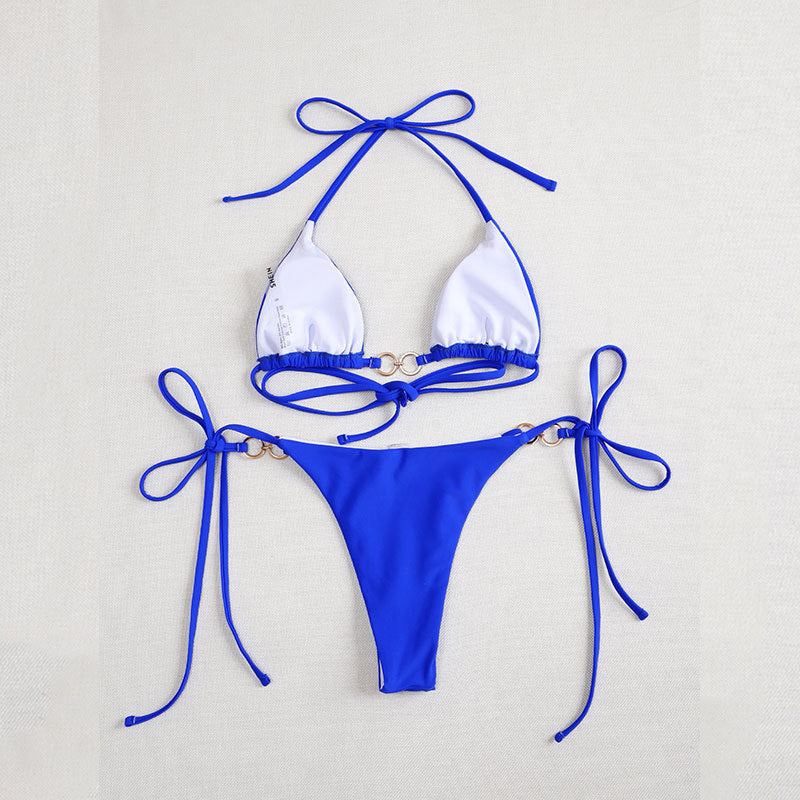 Damen klassischer Bikinislip mit verstellbaren Kordeln Drune