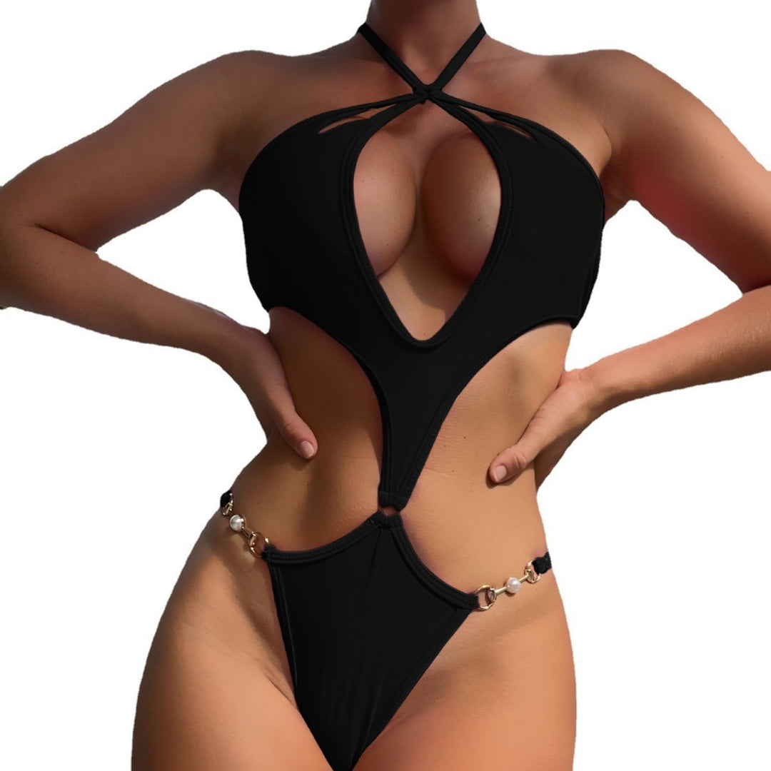 Damen Cut-Out Badeanzug mit schickem Knoten und eleganten Akzenten Drune