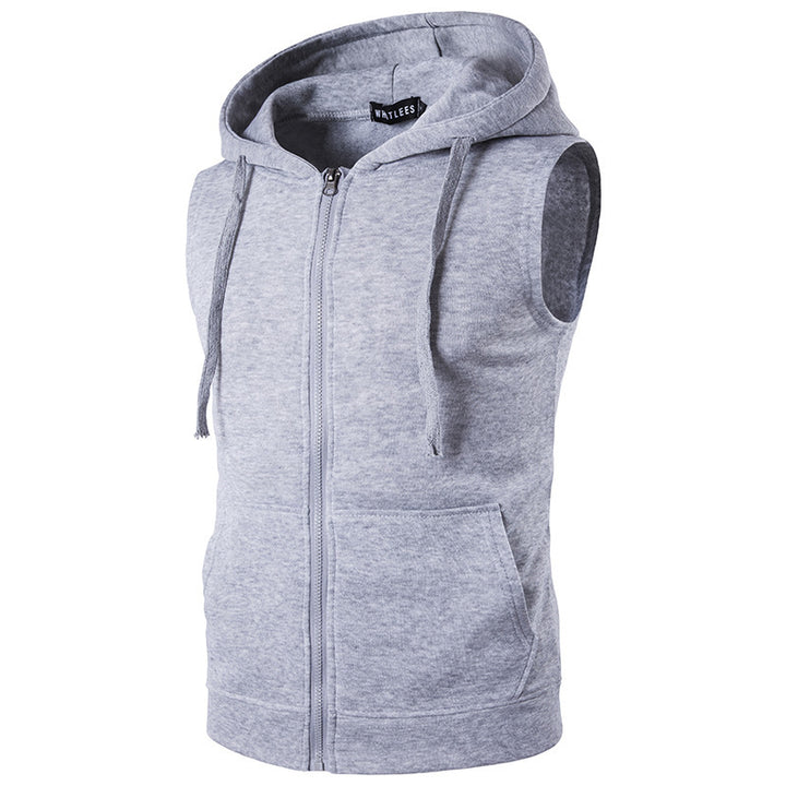 Herren Elegantes Ärmelloses Zip-Hoodie Drune