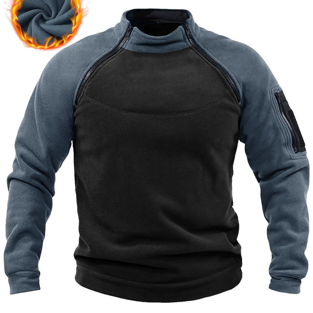 Herren Technischer Fleece-Pullover mit winddichter Frontpaneel und Armtasche Drune