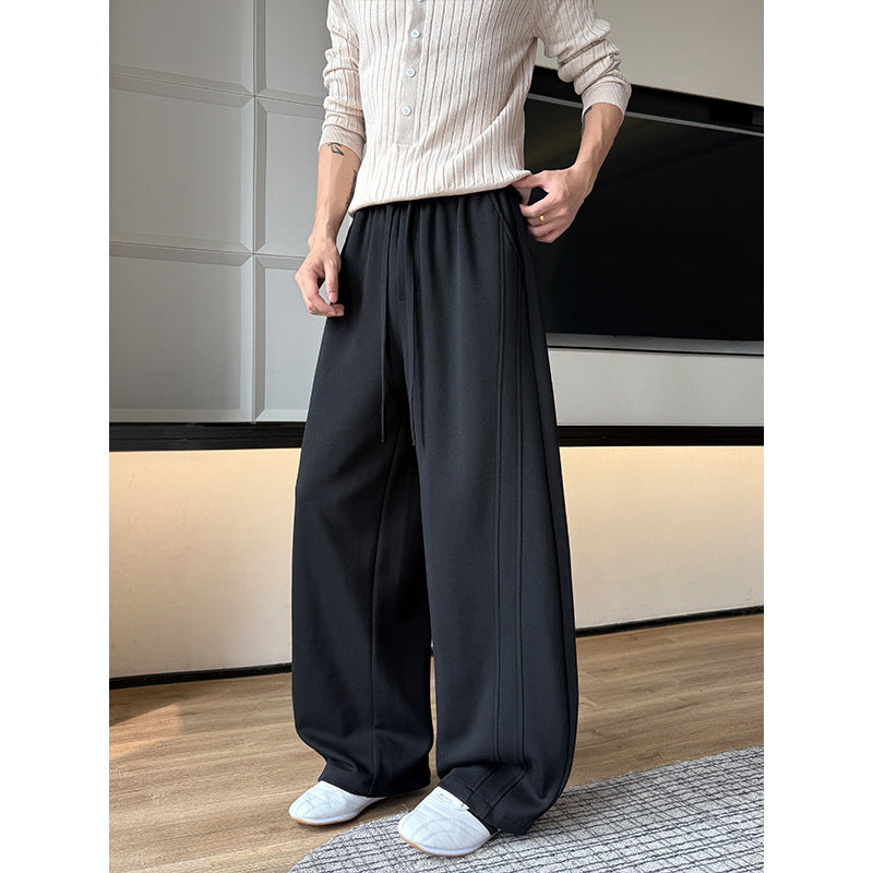 Herren Extraweite Relaxed-Loungehose aus atmungsaktivem Jersey mit Kordelzug Drune
