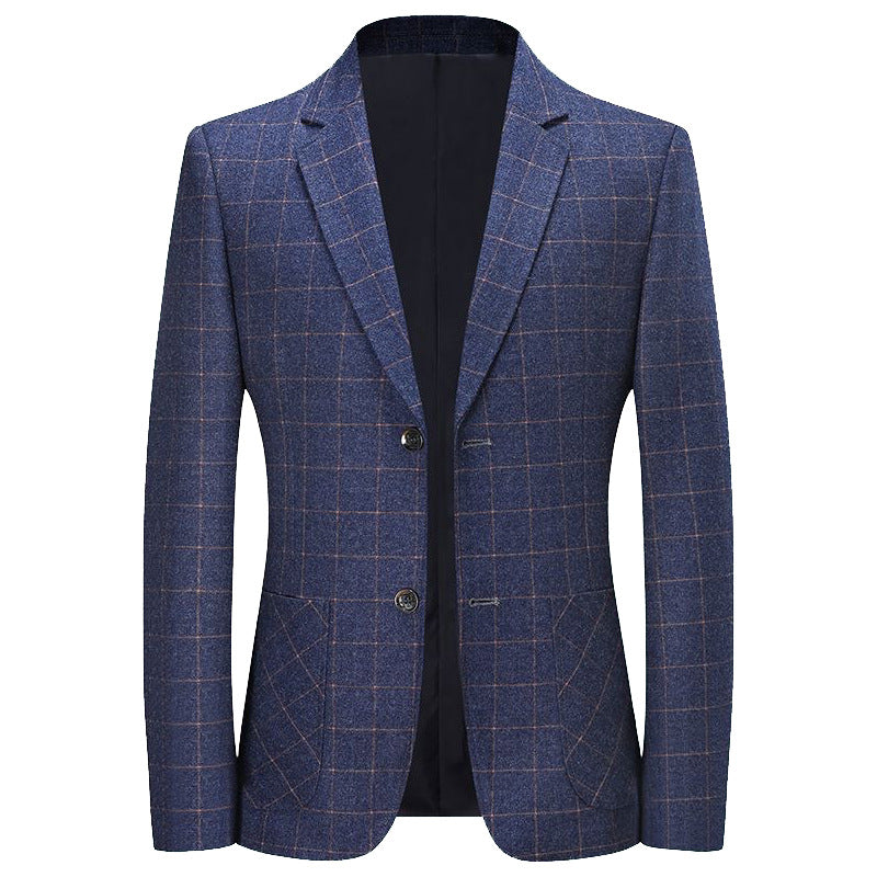 Herren Kariertes Slim-Fit Sakko aus Wollmischung Drune
