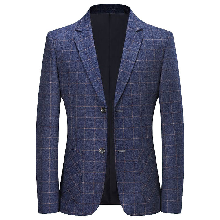 Herren Kariertes Slim-Fit Sakko aus Wollmischung Drune