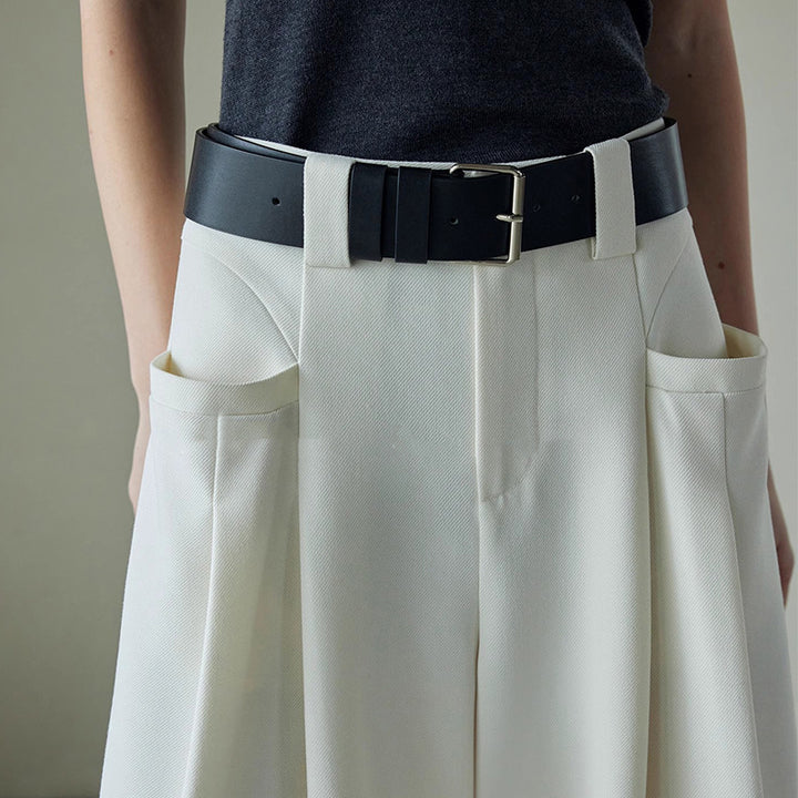 Damen elegante und weit geschnittene Palazzo-Hose Drune