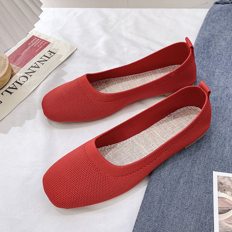 Damen Bequeme Slip-On Ballerinas mit atmungsaktiver Obermaterialstruktur Drune