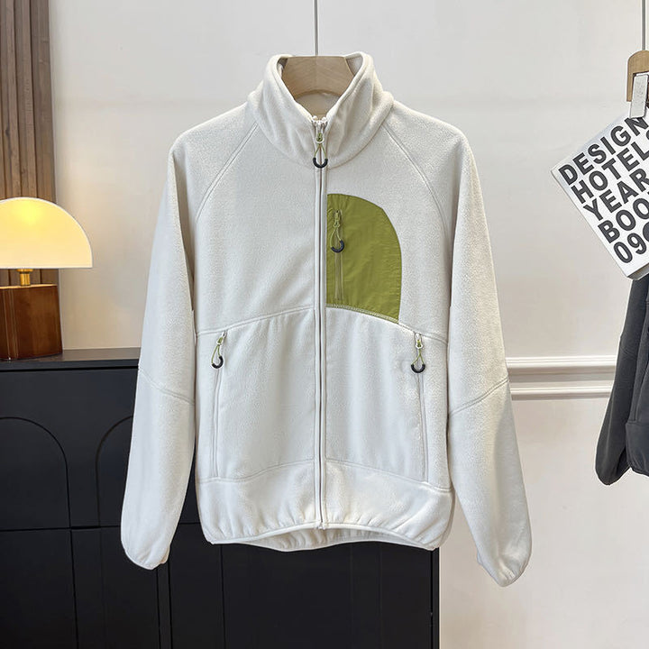 Damen Fleecejacke mit hochschließendem Kragen und praktischen Taschen Drune