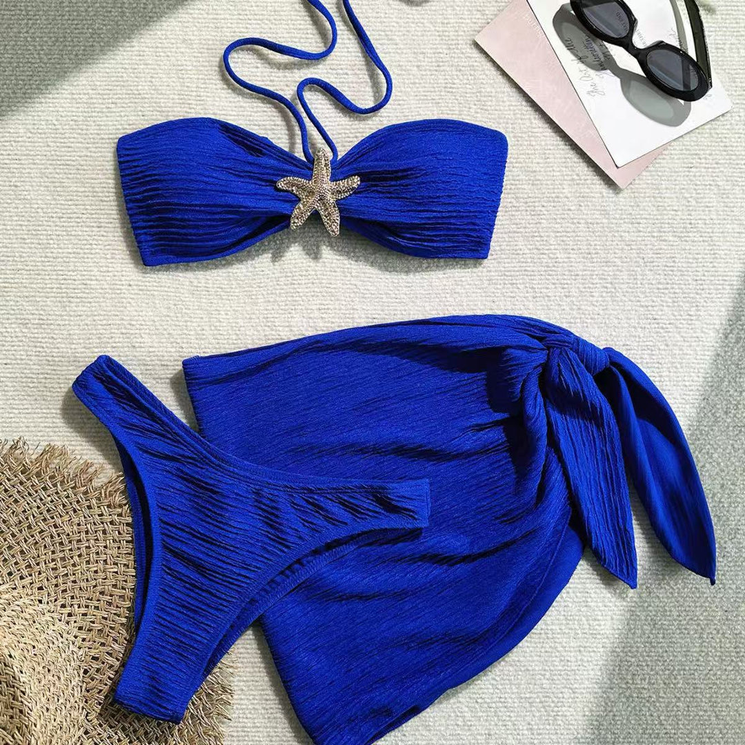Damen Bandeau-Bikini mit schickem Wickeltuch Drune