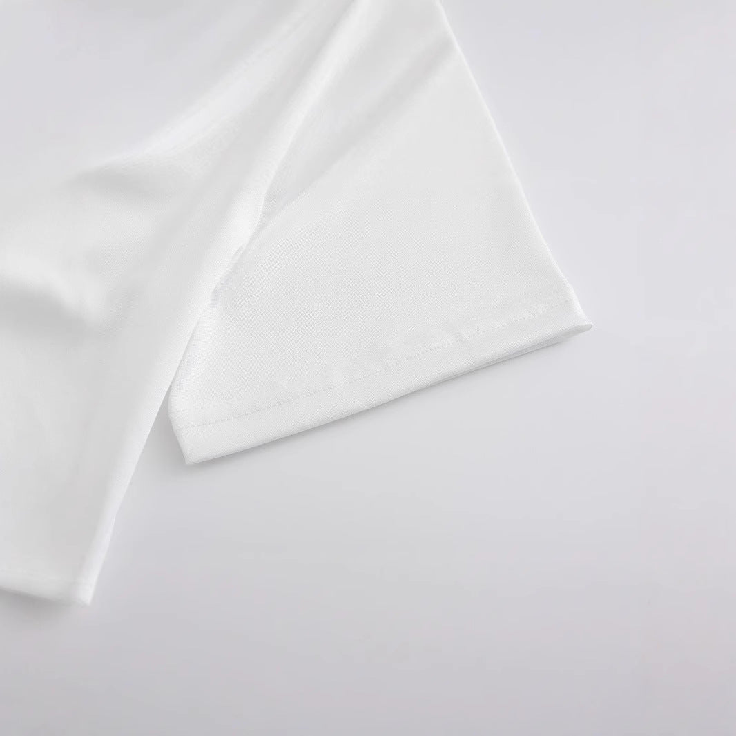 Damen Crop-Shirt mit charmantem Schleifenmotiv und astrologischem Druck Drune