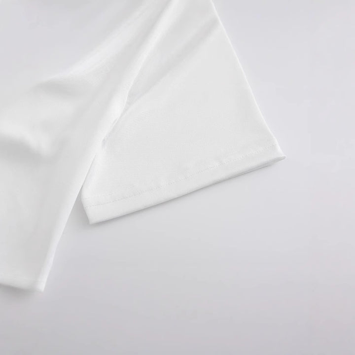 Damen Crop-Shirt mit charmantem Schleifenmotiv und astrologischem Druck Drune