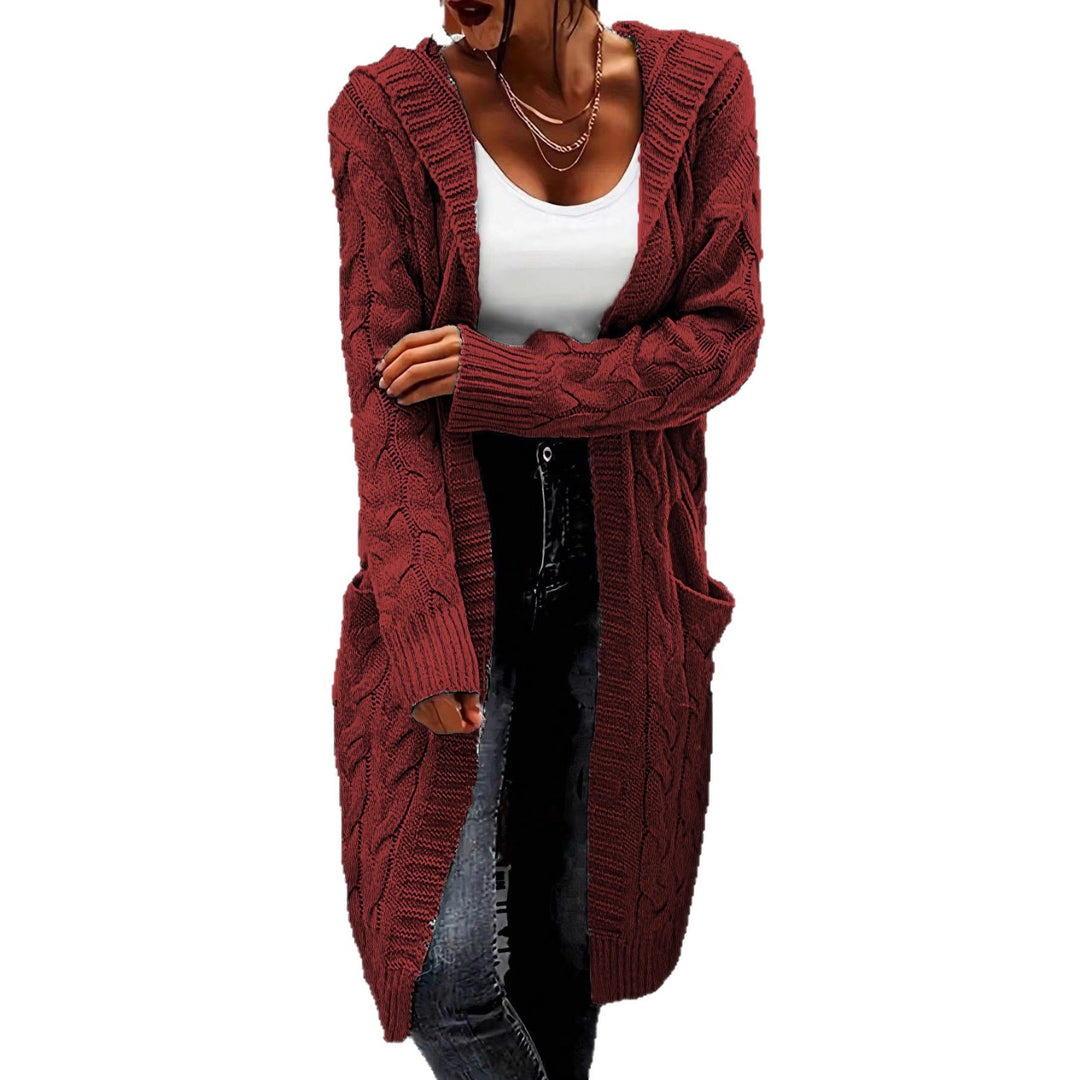 Damen Grosstrick-Cardigan mit stylischem Kabelmuster und praktischen Taschen Drune