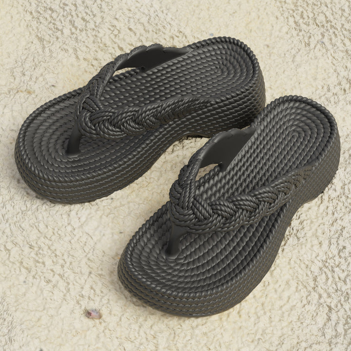 Damen Flip-Flops mit geflochtenem Riemen Drune