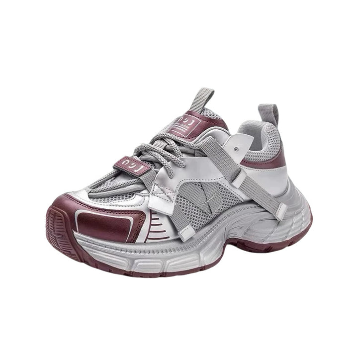 Damen Futuristische Wedge-Chunky-Sneaker mit Mesh‑Einsätzen und verstärkter Profilsohle Drune