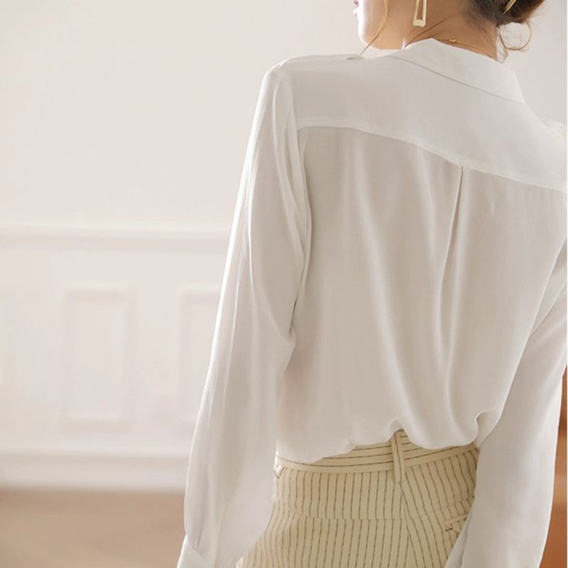 Damen Schicke Bluse mit praktischen Brusttaschen Drune