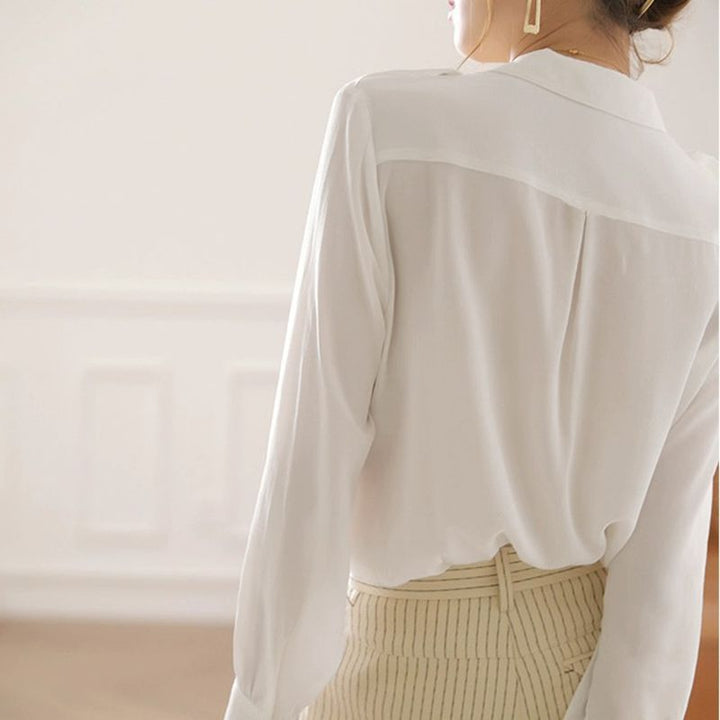 Damen Schicke Bluse mit praktischen Brusttaschen Drune