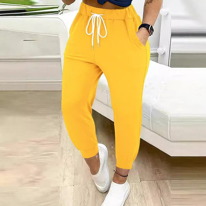 Damen Lässige Jogginghose mit Kordelzug, elastischem Komfortbund und schmalem Bündchen Drune