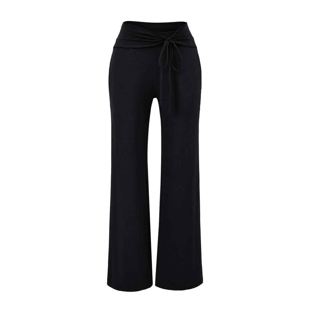Damen Weite Jersey-Loungehose mit Umschlagbund und Tunnelzug Drune