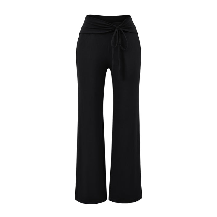 Damen Weite Jersey-Loungehose mit Umschlagbund und Tunnelzug Drune