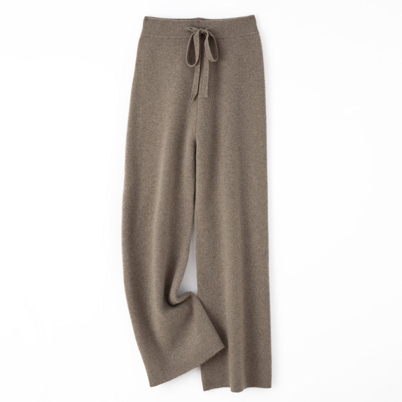 Damen weite Strickhose mit Tunnelzugbund und kaschmirähnlicher Haptik Drune