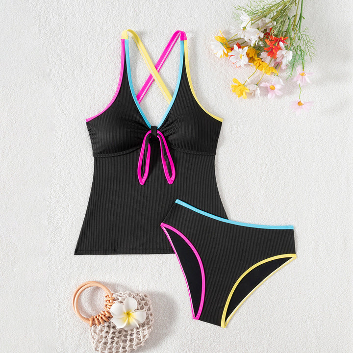 Damen Sportlicher Tankini mit farblichen Kontrasten Drune
