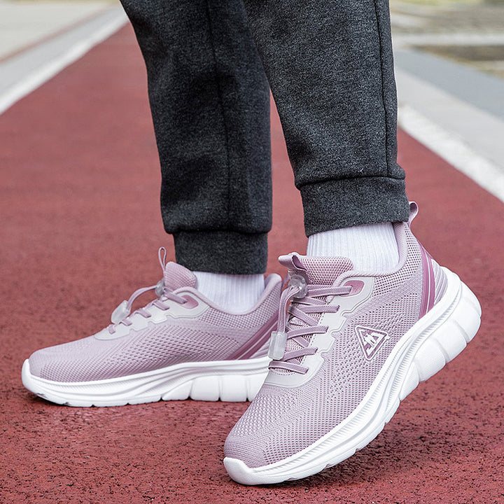 Damen nan leichter atmungsaktiver Strick-Walking-Sneaker mit Schnellzugverschluss und ergonomischer EVA-Dämpfung Drune