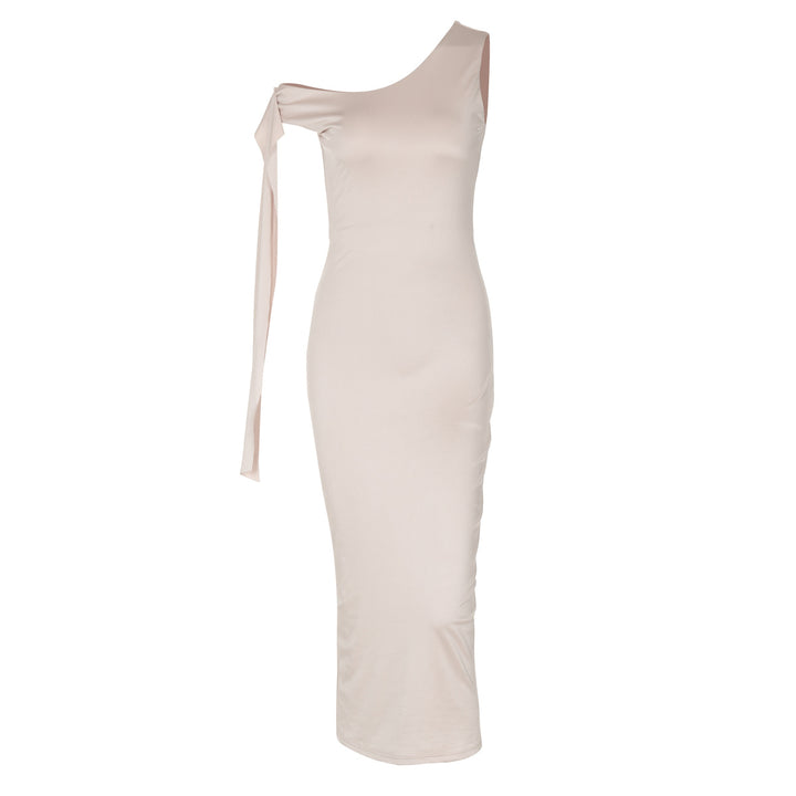 Damen Edles One-Shoulder-Kleid mit figurbetonter Silhouette und langen Ärmeln Drune