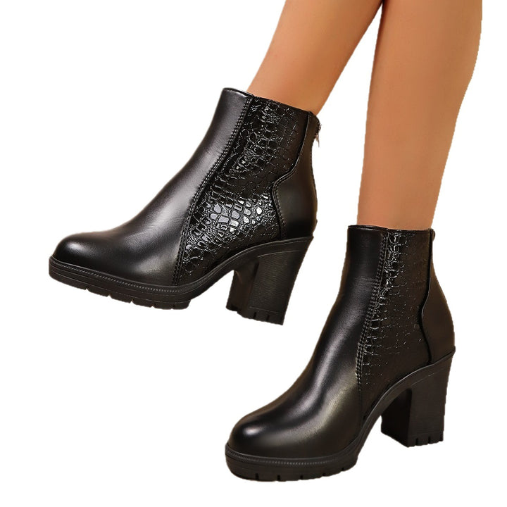 Damen modische Ankle-Boots mit strukturiertem Obermaterial Drune