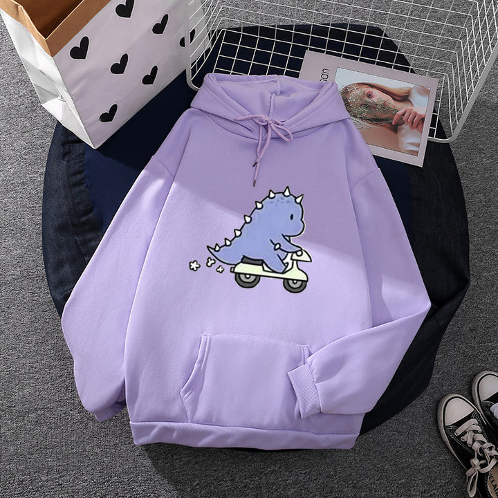 Damen nan Kapuzenpullover im Relaxed-Fit mit botanischer Frucht-Illustration und Kängurutasche Drune