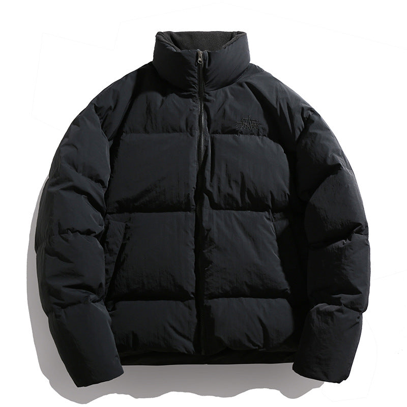 Unisex Kurz geschnittene wattierte Steppjacke mit hohem Stehkragen Drune