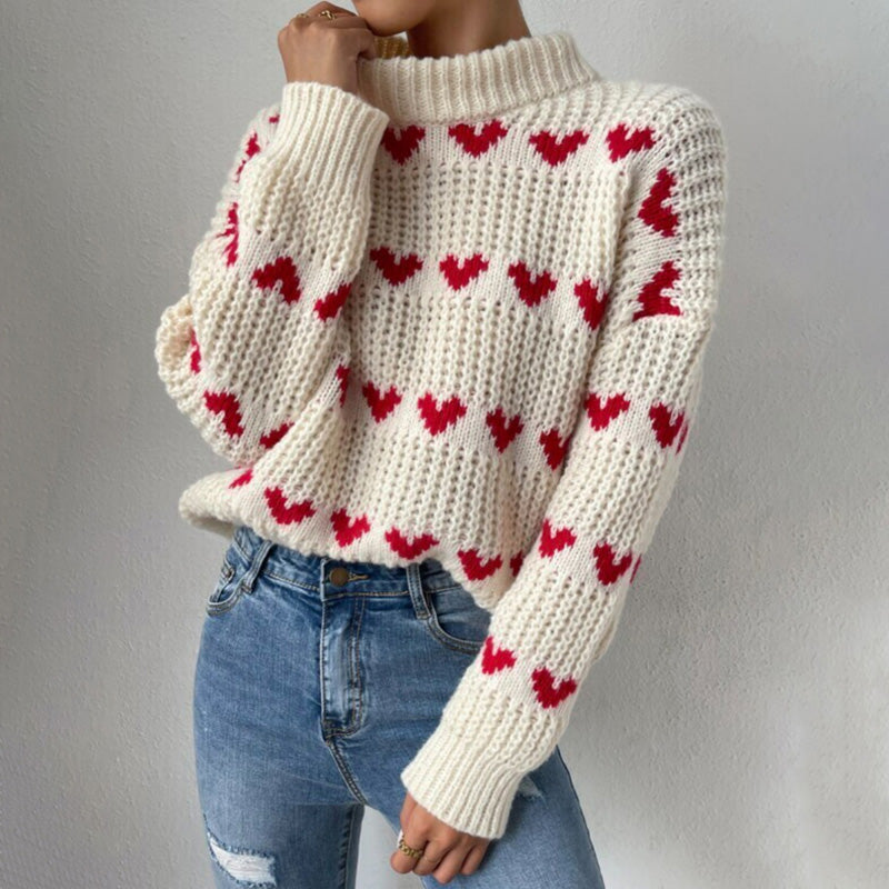 Drune | Herzstrickpullover Mit Romantischem Stil