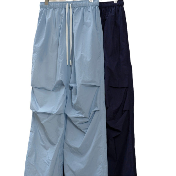 Damen Weite Nylon-Loungehose mit Tunnelzug und elastischem Bund Drune