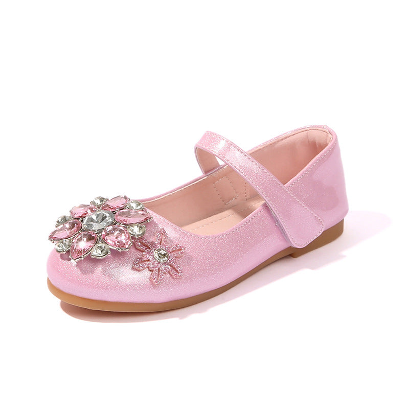 Damen Ballerinas mit glitzernden Blumenapplikationen Drune