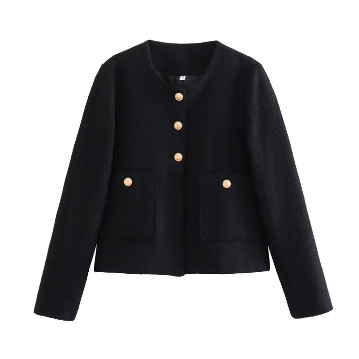 Damen Modische Tweedjacke mit strukturiertem Gewebe Drune