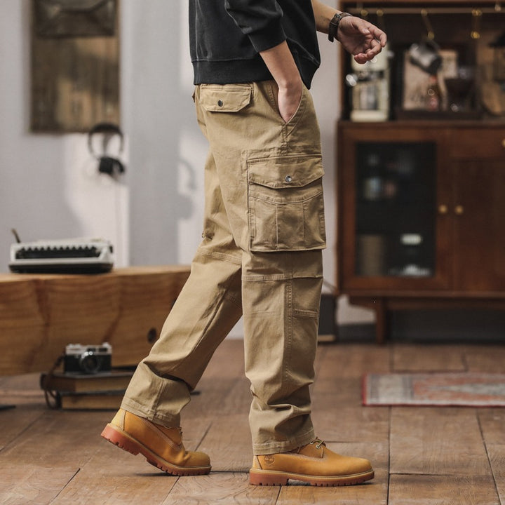 Herren Robuste Relaxed-Fit Cargohose mit verstärkten Knien und Mehrfach-Taschen Drune