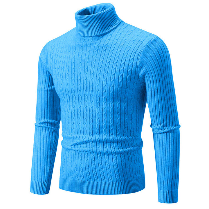 Herren nan Rollkragenpullover mit Zopfstrick und schlanker Passform Drune