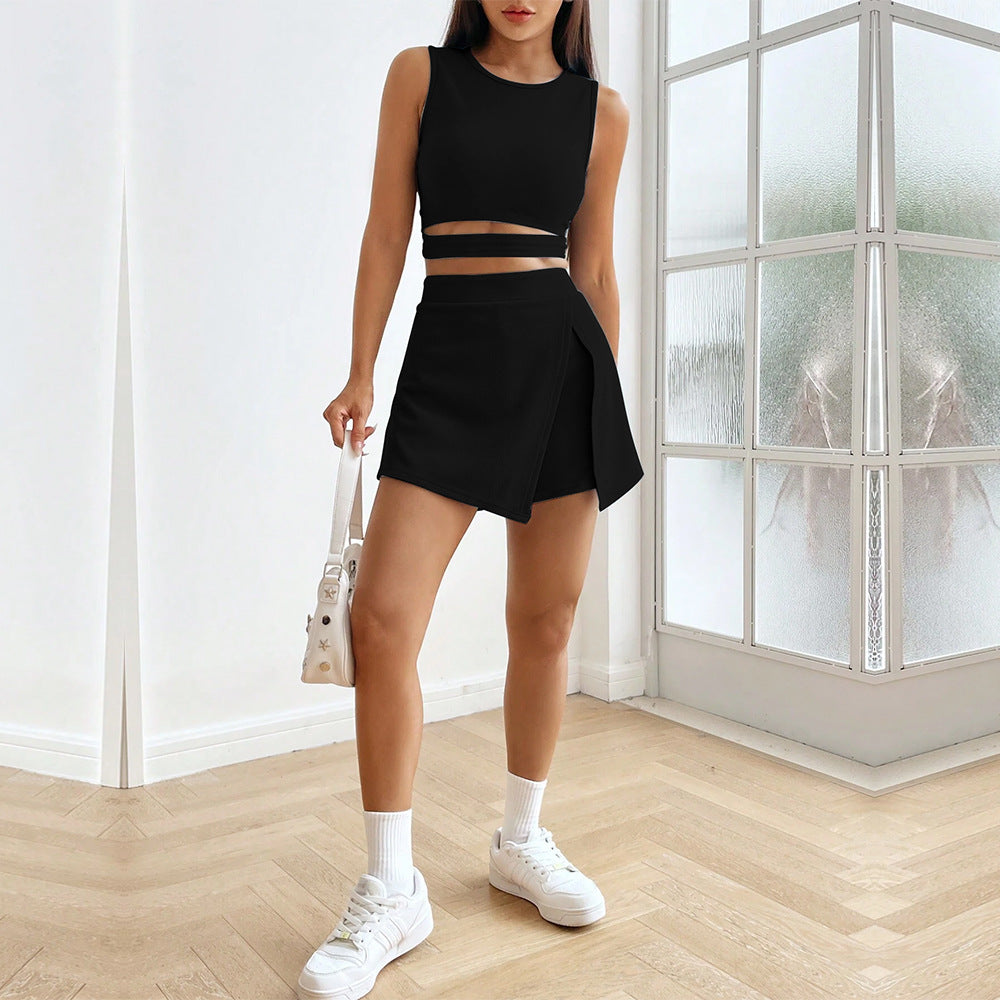 Damen Crop-Top und Rock Set Drune