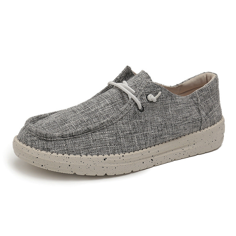 Herren Legerer Canvas-Mokassin-Slipper mit geflochtener Schnürung und gefleckter EVA-Sohle Drune