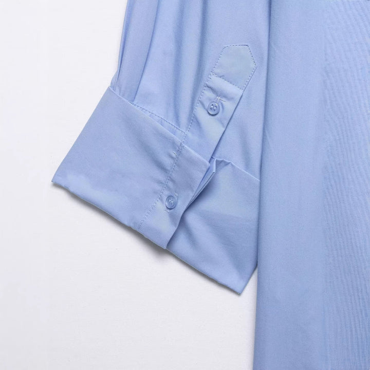 Damen Oversized Hemdbluse mit Epauletten und aufgesetzten Brusttaschen Drune