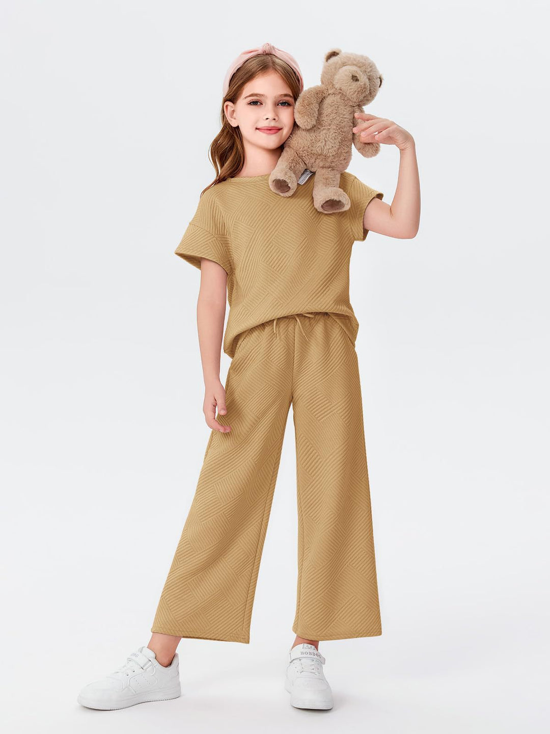 Damen lässiges Schlafanzug-Set mit weitem Oberteil und lockeren Hosen Drune